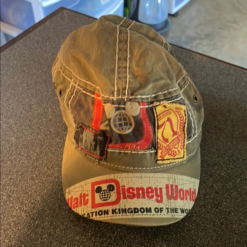 Disney Brown Vintage Hat with Embroidered Details